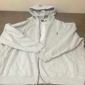Polo by Ralph Lauren Light Gray Zip-Up Hoodie